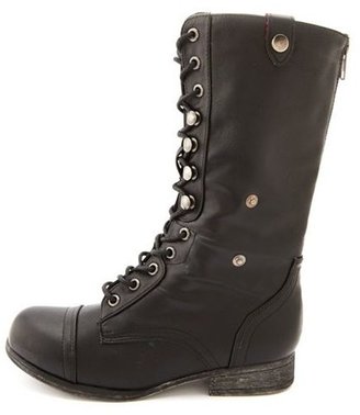 Charlotte Russe Zip-Back Fold-Over Combat Boot