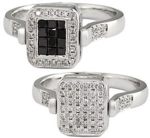 EFFY Diversa Black & White Diamond Diversa Ring in 14 Kt. White Gold