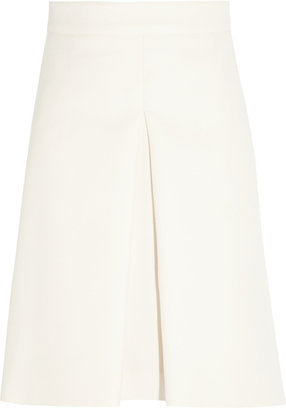 Valentino Pleat-front wool and silk-blend skirt