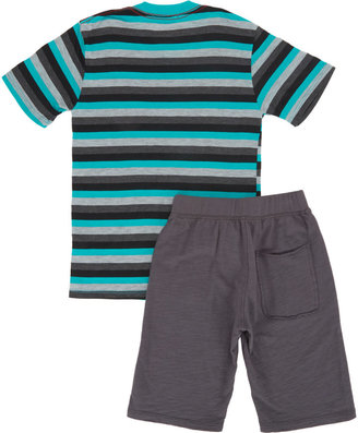 Joah Love Stripe V-neck T-shirt & Shorts Set