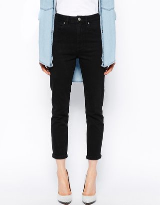 Elgin ASOS Farleigh High Waist Slim Mom Jeans in Washed Black