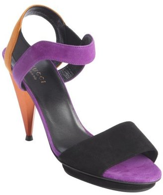 Gucci purple and orange suede strappy sandals