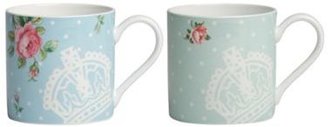 Royal Albert Set of two fine bone china rose crown mugs