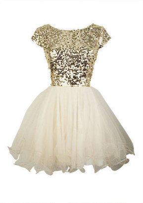 Delia's Cap Sleeve Sequin and Tulle Dress
