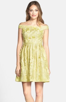 Adrianna Papell Off Shoulder Fit & Flare Dress