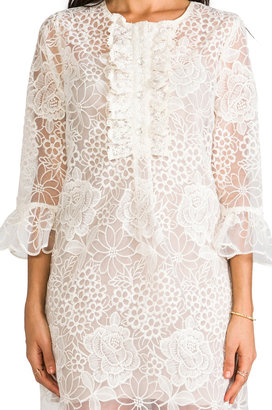 Anna Sui Floral Embroidered Dress