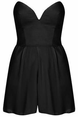Topshop Womens **Black Sweetheart Neckline Playsuit by Rare - Black