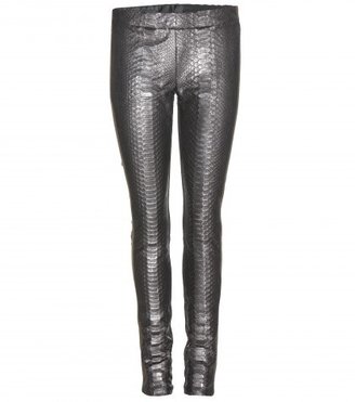 Haider Ackermann Cropped Snakeskin And Wool Trousers
