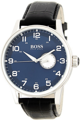 HUGO BOSS Men's Blue Dial Croco Strap Watch