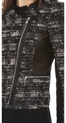 Rebecca Taylor Boucle & Leather Jacket