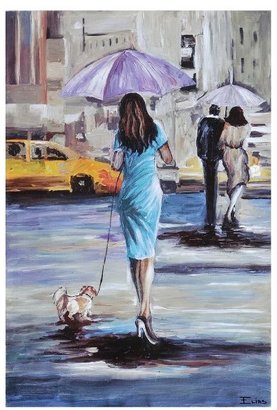 Ren Wil Walking in the Rain II Canvas Art