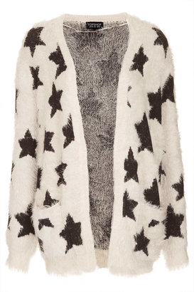 Topshop Knitted Fluffy Star Cardi