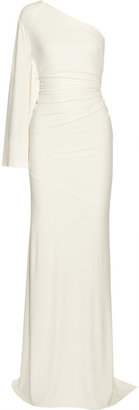 Kaufman Franco KAUFMANFRANCO One-shoulder stretch-jersey crepe gown