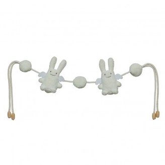 Trousselier Ivory Angel Bunny Crib String with Rattles