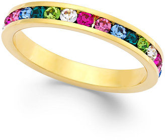 Swarovski Traditions Multi-Color Crystal Ring in 18k Gold over Sterling Silver