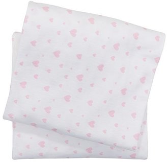 George Baby Hearts Cotbed Fitted Sheets - 2 Pack