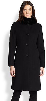 Cinzia Rocca Wool & Alpaca Fur-Collar Coat