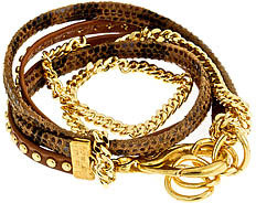 Alexandra Beth Designs Alexandra Beth Leather Camel Snakeskin Bracelet