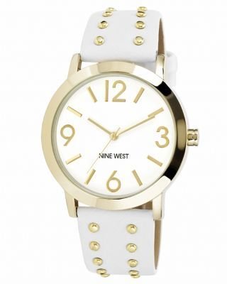 Nine West Ladies white studded watch