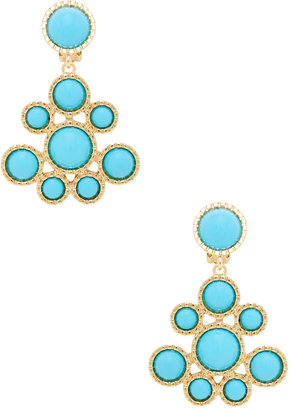 Kenneth Jay Lane Turquoise Cluster Drop Clip Earrings