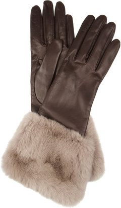 Miu Miu Rabbit-trimmed leather gloves
