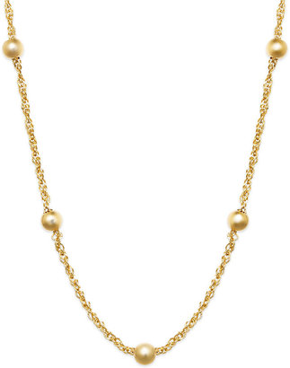 Bernini 5968 Giani Bernini 24k Gold over Sterling Silver Necklace, 20" Large Bead Singapore Chain Necklace