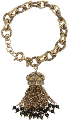 J.Crew Jewelled Tassel gold-tone crystal bracelet