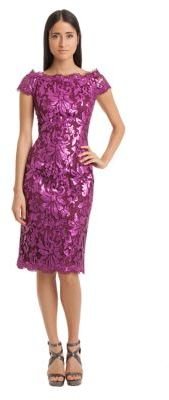 JS Collections Off The Shoulder Floral Lace Dress