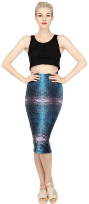 Fish Scale Printed Stretch Lycra Dress