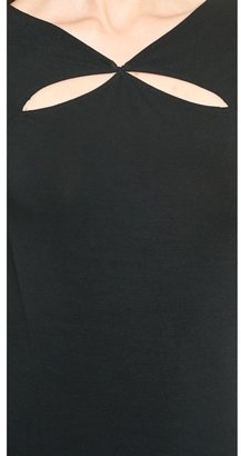 Donna Karan Long Sleeve Double Slash Top