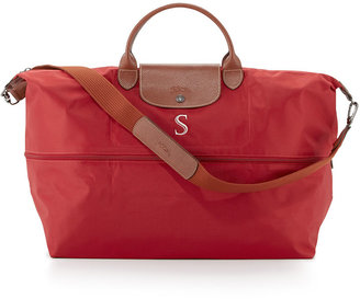 Longchamp Monogrammed Le Pliage Expandable Travel Bag, Red