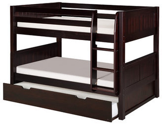 Camaflexi Low Bunk Bed with Trundle and Panel Headboard