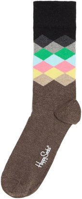 Happy Socks Men's Faded diamond sock