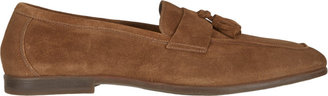Doucal's Suede Apron-Toe Tassel Loafers