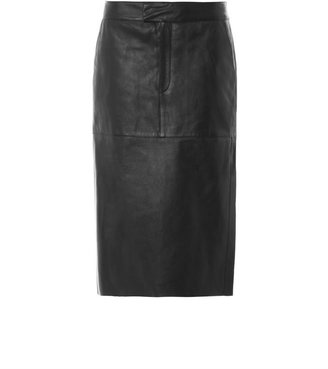 Helmut Lang Leather midi skirt