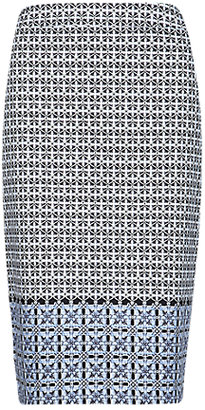 Marks and Spencer Cotton Rich Tile Border Pencil Skirt