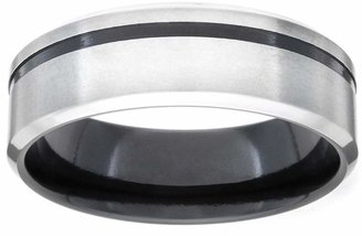 GETi Zirconium Anodised Offset Black Groove 7mm Ring