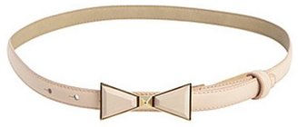 Vince Camuto peach leather bow buckle skinny belt