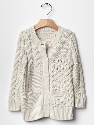T&G Patchwork cable cardigan