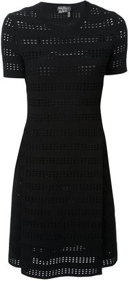 Ferragamo Perforated Stripe Knitted Dress