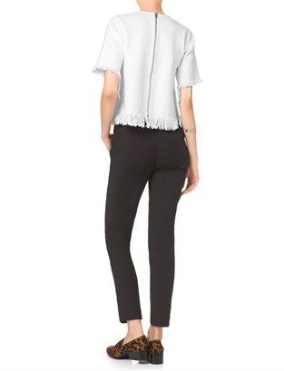 Alexander Wang T by White Cotton Burlap Cropped Top