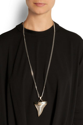 Givenchy Medium Shark Tooth necklace in palladium-tone and gold-tone brass