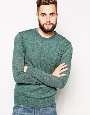 French Connection Lambswool Crew Neck Jumper - Green