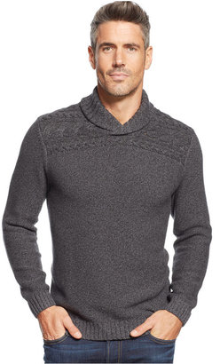 Tasso Elba Cable-Knit Shawl-Collar Sweater