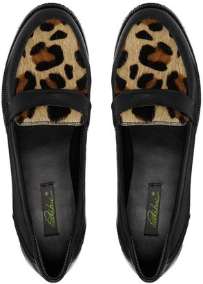 Park Lane Leather Leopard Flat Loafers