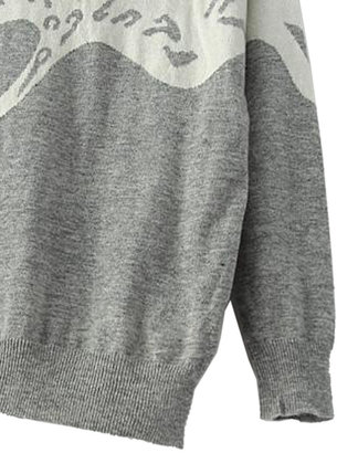 Choies Gray Swan Graphic Sweater