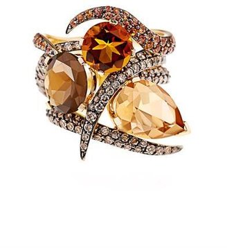 Shaun Leane Diamond, sapphire, quartz & gold ring set