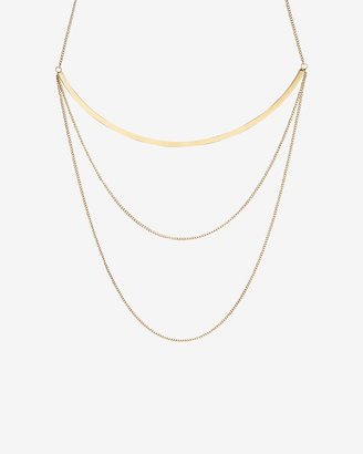 Jennifer Zeuner Jewelry Curved Bar Three Tier Necklace