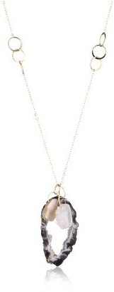 Melissa Joy Manning Sand 14k Yellow Gold and Agate Cluster Necklace, 22"