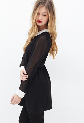 Forever 21 Collared Chiffon Dress